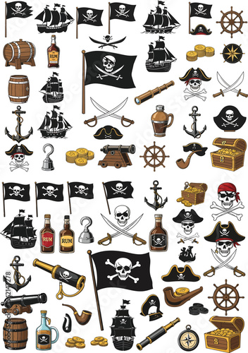Pirate Collection Jolly Roger Flags, Ships, Treasures, and More!
