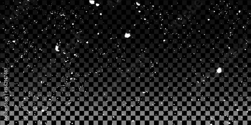 Snow flakes winter snowfall white light vector background. Christmas background, white snow on black background for edit photo.