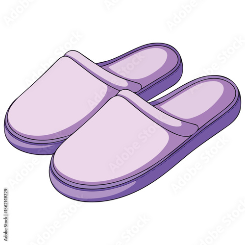 Comfortable home footwear flat vector icon slippers illustration isolated on white
