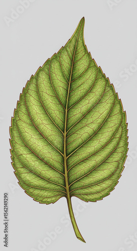 green leaf on white background
