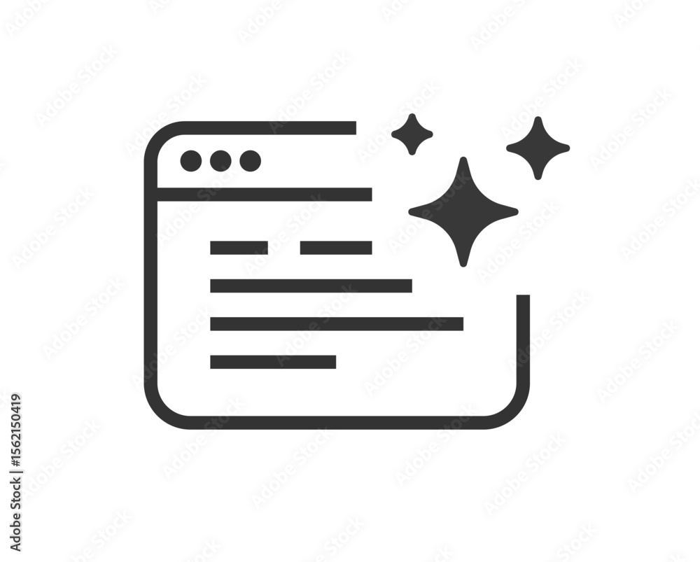 Tableau sur toile Website improve enhance icon line stroke simple vector graphic illustration, out