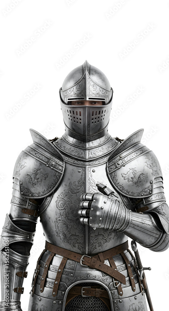 A medieval knight in tournament armor A medieval knight in tournament armor