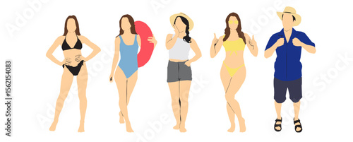 se of different beach people
