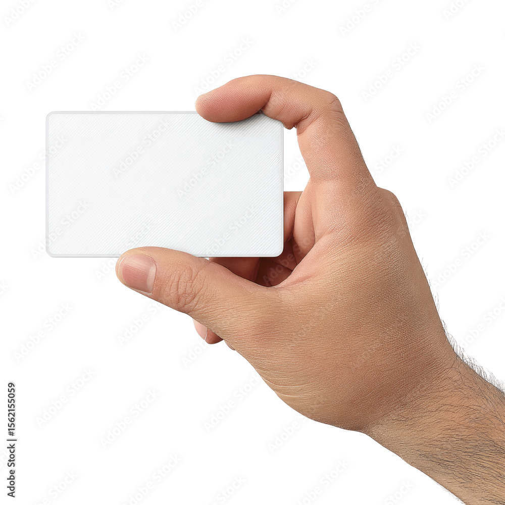 Obraz premium Hand Holding Blank White Business Card Mockup