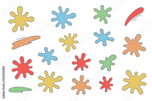 Abstract expressive multicolored spots of splashes and drops. Multicolored spots for your digain. Vector illustration. Vector 