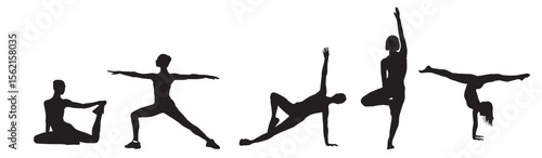 vector silhouette of a woman doing yoga pose