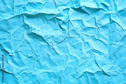Wallpaper Mural Crumpled Cyan Paper Texture Creased Surface with Light and Shadow Detail Torontodigital.ca