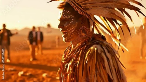This close-up portrait of an Australian Indigenous man is perfect for editorial use, cultural exhibitions, educational content, or heritage-focused storytelling.