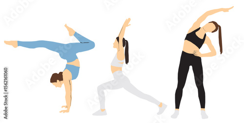 vector illustration of a people yoga