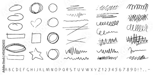 Crayon Scribble Font and Underline Collection