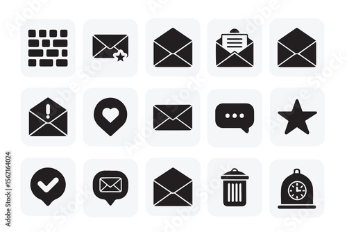 Minimal Black & White Location Icons Set – Flat Vector Design of Maps, Navigation, and Global Technology Symbols

