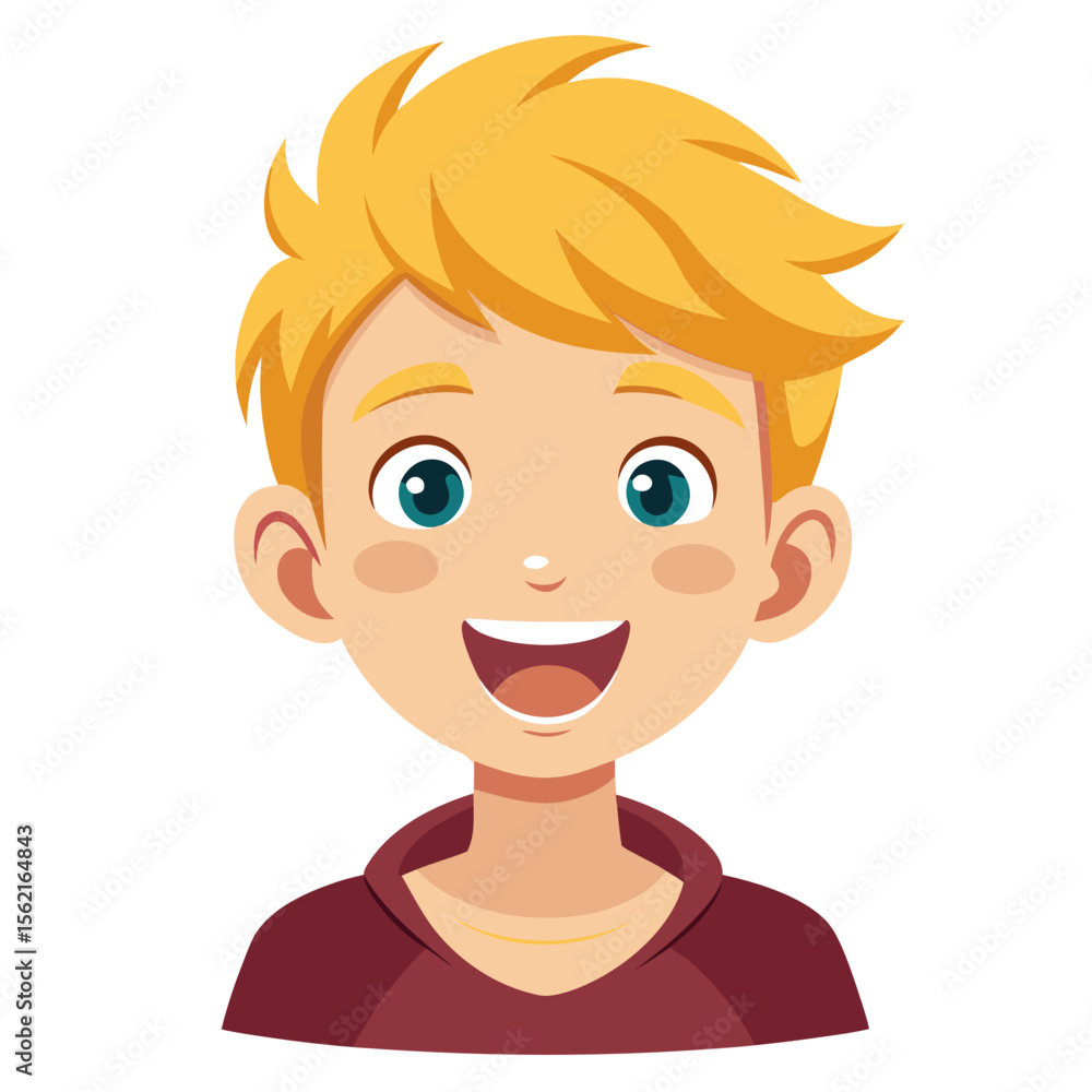 excited blond boy, happy child, smiling boy, joyful boy, cheerful boy, light skin boy, blond hair child, boy portrait, European boy, cartoon boy, boy face, child character, white background, flat desi excited blond boy, happy child, smiling boy, joyful boy, cheerful boy, light skin boy, blond hair child, boy portrait, European boy, cartoon boy, boy face, child character, white background, flat desi