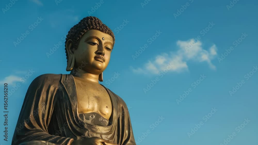 The Buddha statue stands gracefully against the backdrop of the endless open sky, radiating peace, enlightenment and spiritual calm in a tranquil scene full of harmony, balance and timeless wisdom The Buddha statue stands gracefully against the backdrop of the endless open sky, radiating peace, enlightenment and spiritual calm in a tranquil scene full of harmony, balance and timeless wisdom