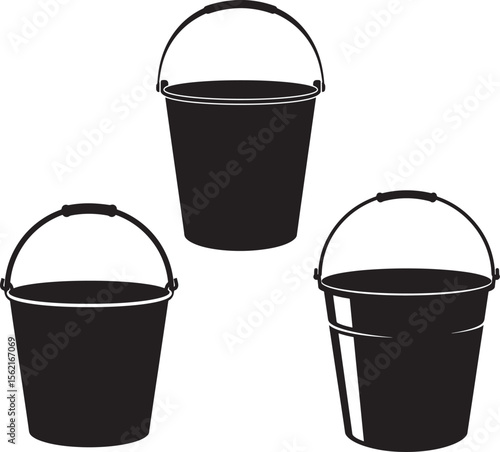metal bucket silhouette vector illustration