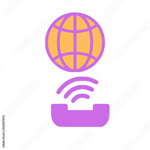 Roaming call icon- international mobile call vector.