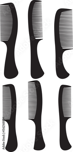 hair comb silhouette vector illustration