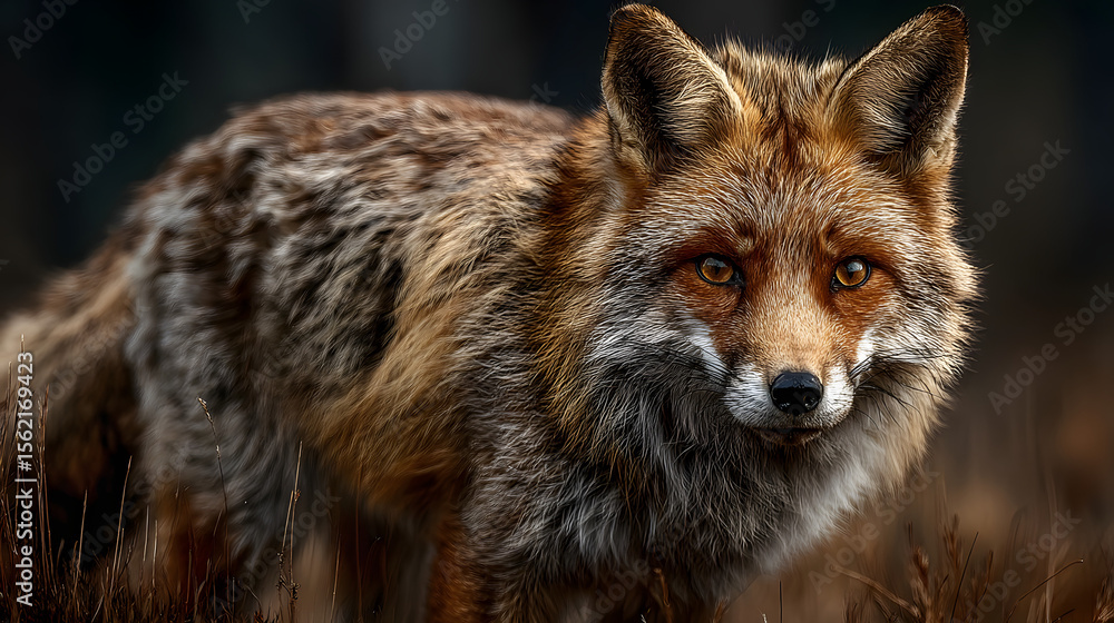 Fototapeta premium fox, animal, wildlife, red fox, red, mammal, wild, nature, vulpes vulpes, fur, predator, portrait, young, white, cute, white background, isolated, carnivore, wild animal, brown, hunter, furry, standin