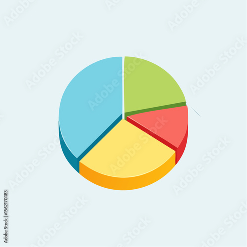 Free Download Isometric Colorful Pie Chart Data Visualization - GFXLoad