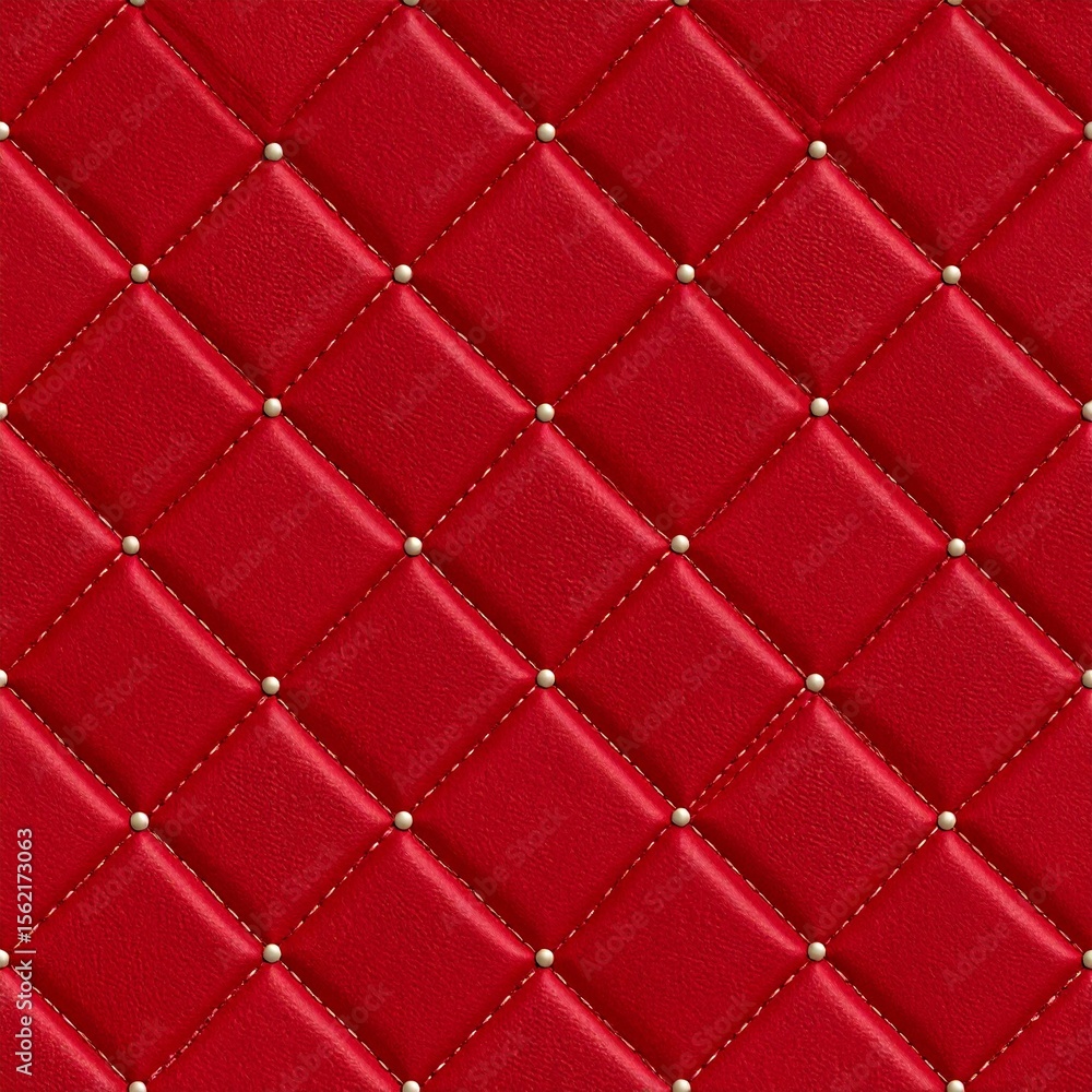 Obraz premium Luxurious Red Quilted Leather Texture Background.