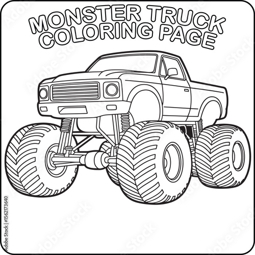 Monster Truck Coloring Page Fun Activity for Kids