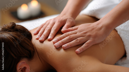Wallpaper Mural In a serene spa setting, skilled hands perform a professional back massage, delivering therapeutic relief and relaxation. The warm ambiance enhances the soothing experience as tension melts away Torontodigital.ca
