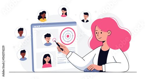 Human resources concept vector illustration for recruitment and team selection design