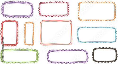Hand-drawn decorative frames vector illustration for scrapbooking and design
