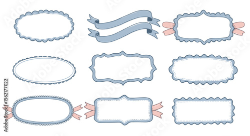 Vintage frame collection vector illustration for scrapbooking and design