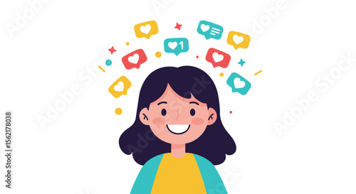 Social media engagement vector illustration for digital marketing and online communication design
