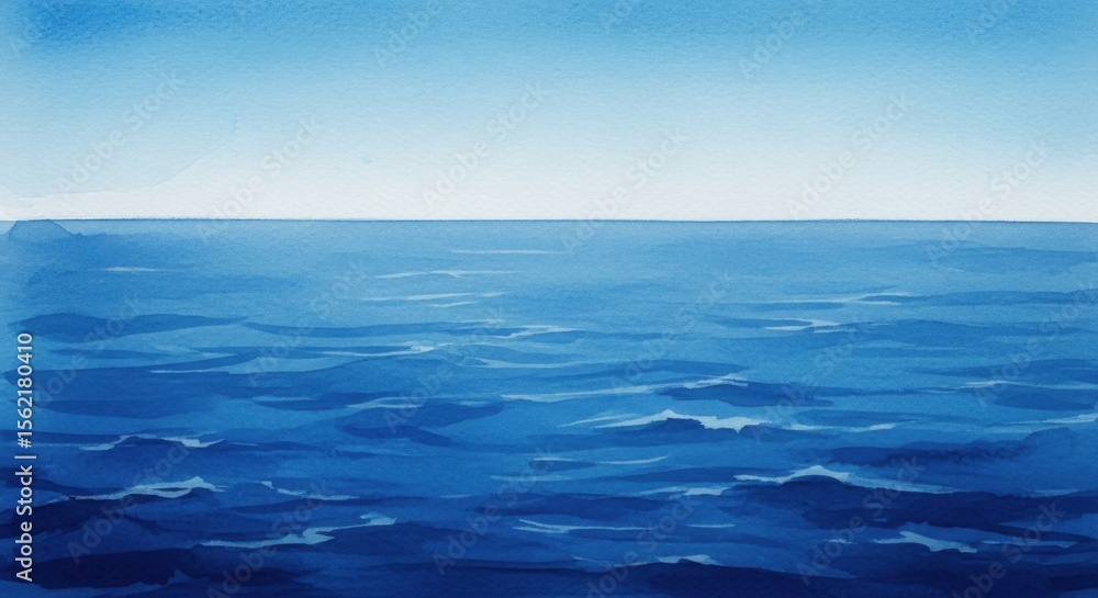 Fototapeta premium Vast Ocean Horizon Under a Clear Sky