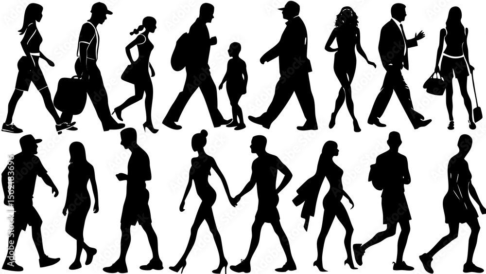 Fototapeta premium vector silhouettes of people
