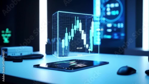 Wallpaper Mural Desktop with Interactive Holographic Interface Torontodigital.ca