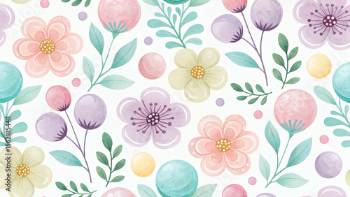 Wallpaper Mural Pastel Rainbow Watercolor Blobs Seamless Pattern
 Torontodigital.ca