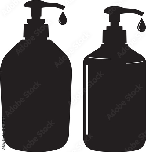Liquid soap dispenser silhouette vector illustration