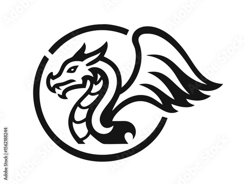 Dragon Logo sat  vector desigen 
