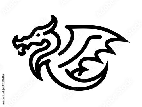 Dragon Logo sat  vector desigen 
