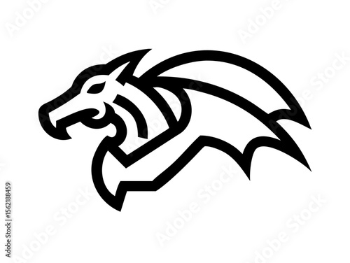 Dragon Logo sat  vector desigen 
