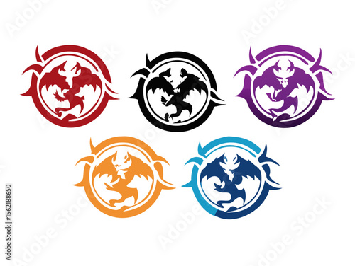 Dragon Logo sat  vector desigen 
