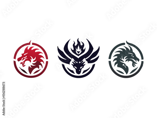 Dragon Logo sat  vector desigen 

