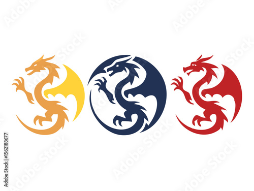 Dragon Logo sat  vector desigen 
