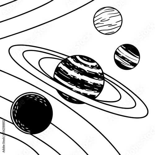 Planets Vector Illustration Astronomy Cosmos Space Design