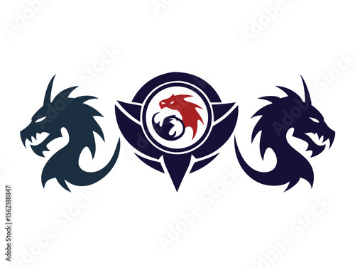 Dragon Logo sat  vector desigen 
