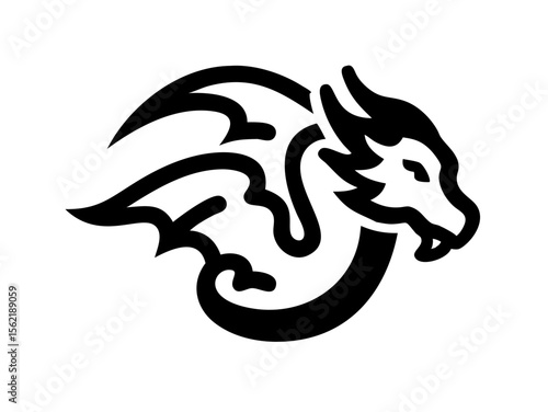 Dragon Logo sat  vector desigen 
