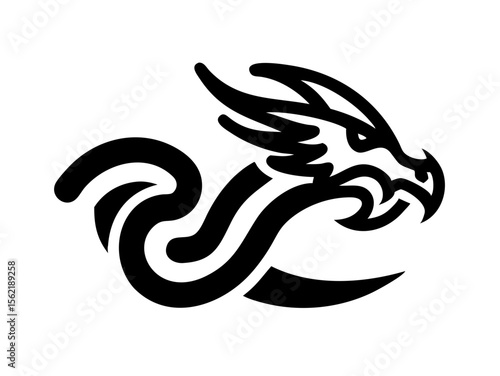 Dragon Logo sat  vector desigen 

