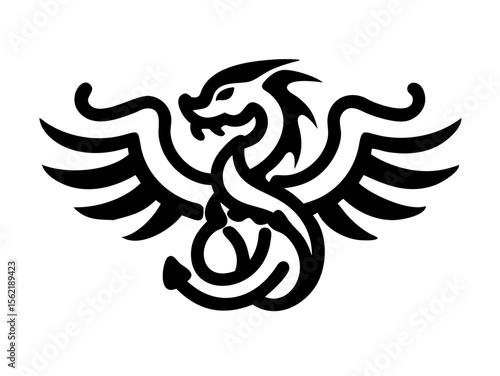 Dragon Logo sat  vector desigen 
