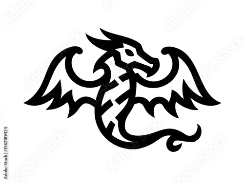 Dragon Logo sat  vector desigen 
