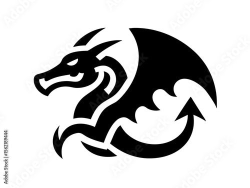 Dragon Logo sat  vector desigen 
