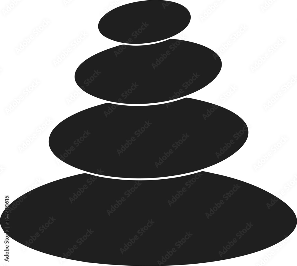 zen stone stack silhouette vector illustration on white bckground zen stone stack silhouette vector illustration on white bckground