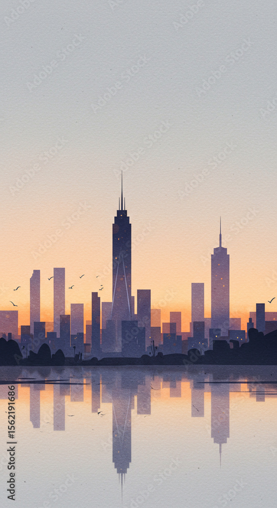 Fototapeta premium chicago skyline at dusk