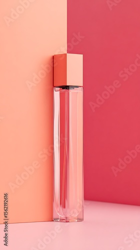 Perfume bottle on a vibrant background